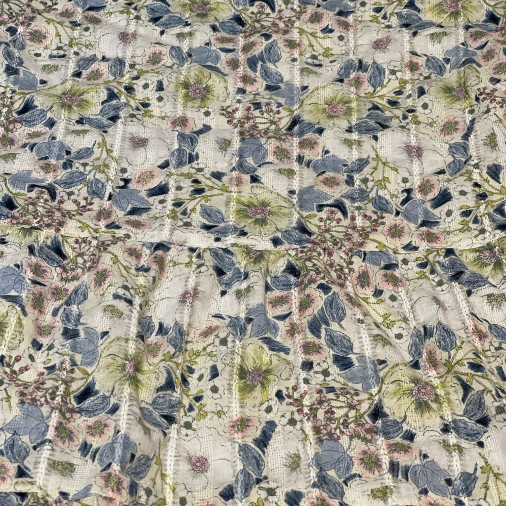 J. Jill Womens Floral Blouse Tiered Textured Size Medium Spring Peasant Fairy - Picture 6 of 12